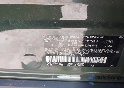 2025 Toyota Rav4 Hybrid Woodland Edition z USA, uszkodzony, nr VIN 2T3UWRFV1SW275883